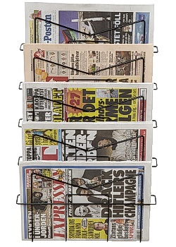 Tidningsställ 5-fack svart