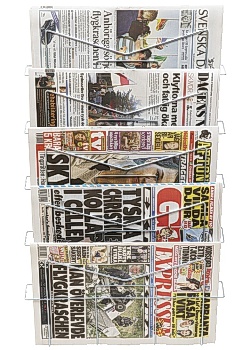 Tidningsställ 5-fack silver