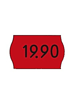 Prisetikett Meto 22x12mm röd G2 (10500)