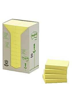 Notes POST-IT 100%recycl 38x51 gul (24)