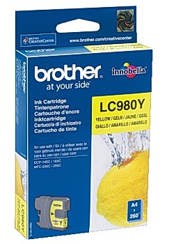 Bläckpatron BROTHER LC980Y gul