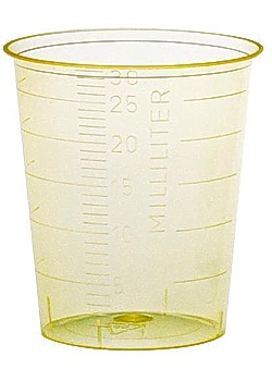 Medicinbägare smal gul lunch 30ml 80/FP