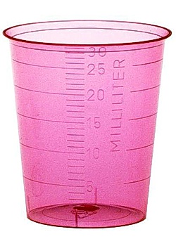 Medicinbägare smal röd kväll 30ml 80/FP