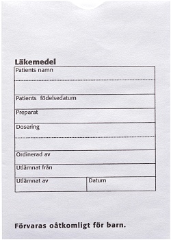 Läkemedelspåse med tryck 100/FP