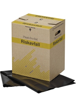 Riskavfallskartong med påse 38L