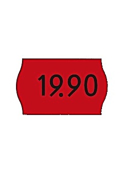 Prisetikett Meto 26x16mm röd G2 (7200)