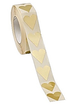 Etikett hjärta guld 26 x 42mm (1000)