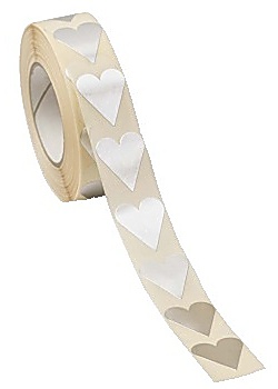 Etikett hjärta silver 26x42mm (1000)