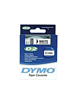Tape DYMO D2 32 mm svart på vit