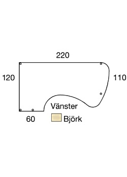 Bord frist V 2,2x1,2x0,8x0,6m björkla/sv