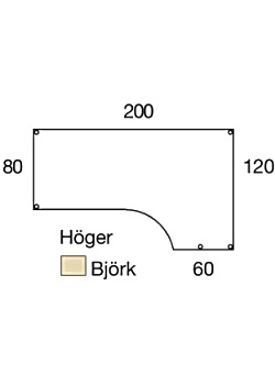 Bord frist H 2x1,2x0,8x0,6m björklam/sv