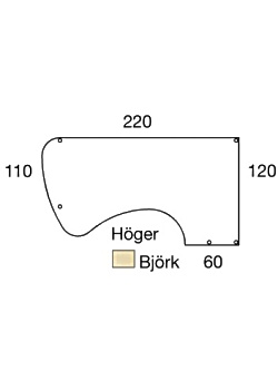 Bord frist H 2,2x1,2x0,8x0,6m björkla/sv