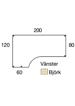 Bord frist V 2x1,2x0,8x0,6m björkl/sv
