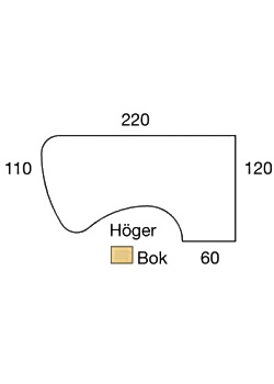 Bord El H 2,2x1,2x0,8x0,6m boklaminat/gr