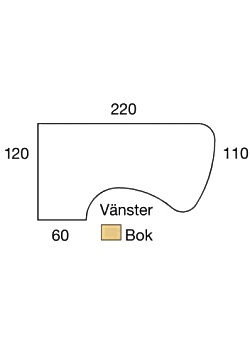 Bord El V 2,2x1,2x0,8x0,6m boklaminat/gr