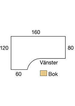Bord El V 1,6x1,2x0,8x0,6m bokl/grå