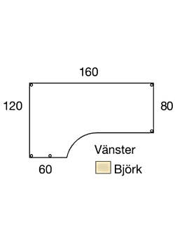 Bord frist V 1,6x1,2x0,8x0,6m björkl/sv