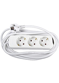 Grenuttag jordat 3-väg 3m kabel petsk.