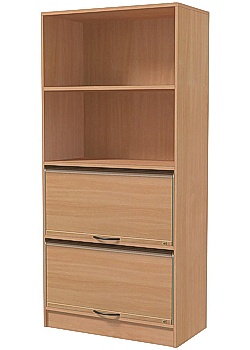 Skåp 2 jalusi,2 hyllor H172,5cm boklam.