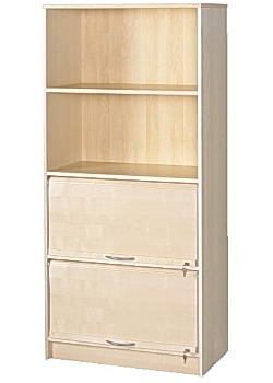 Skåp 2 jalusi,2 hyllor H172,5cm björklam