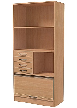 Skåp jalusi lådor H172,5cm boklaminat