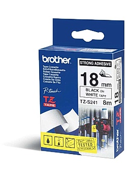 Tape BROTHER TZES241 18mm svart på vit