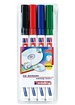 Märkpenna EDDING 8400 CD/DVD 4 färger