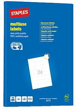 Staples Etikett 70x36mm (2400) (fp om 2400 st)