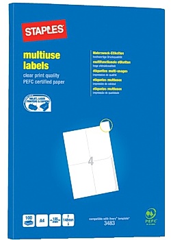Staples Etikett 105x148mm (fp om 400 st)
