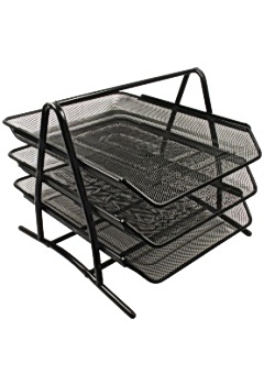 Brevkorg metall 3-facks svart