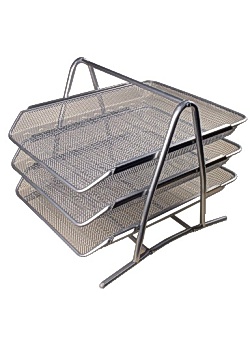Brevkorg metall 3-facks silver