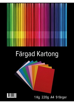 Kartong  A4 220g 9 färger