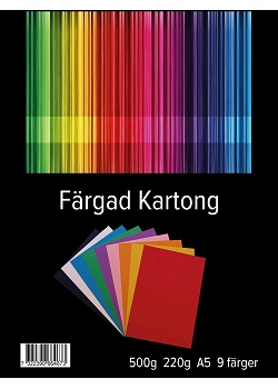 Kartong A5 220g 9 färger