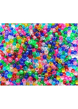 Plastpärla kongopärlor transp. (1000)