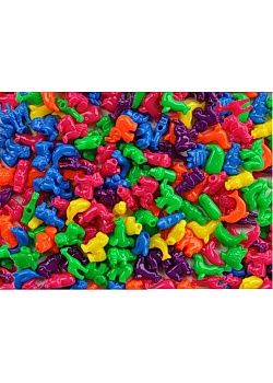 Plastpärla djur med stora hål (250)