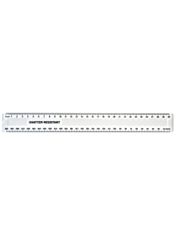 Linjal 30cm splitterfri vit (100)