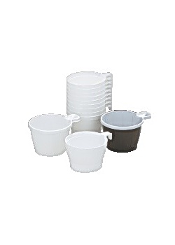 Kaffekopp plast 21cl brun/vit (50)