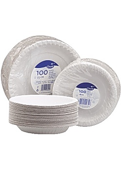 Tallrik papp djup 18cm vit (100)