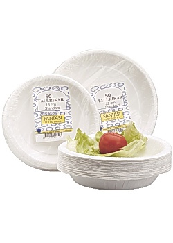 Tallrik papp ekonomi 18cm flat vit (50)