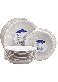 Tallrik papp DUNI 23cm flat vit (100)