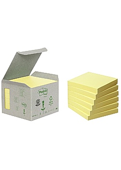 Notes POST-IT 100%recyc 76x76 mm gul (6)