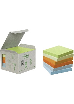 Notes POST-IT 100% recyc 76x76mm past(6)