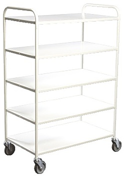 Bordsvagn 5 hyllplan vit
