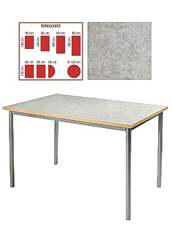 Tapiflexbord runt 120cm h 72cm ljgråmel.