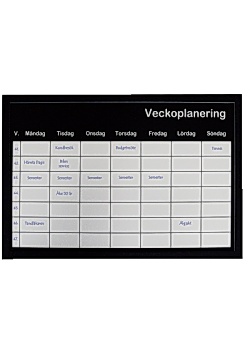 Tavla veckoplanering 60x40cm silver