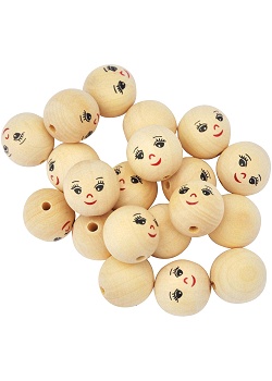 Träkulor ansikten 22 mm (20)