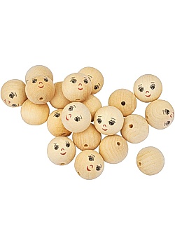 Träkulor ansikten 30 mm (20)