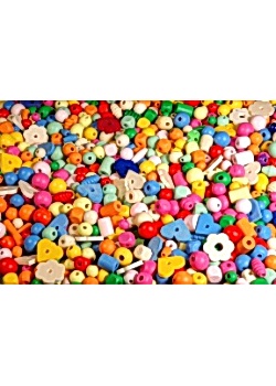 Träpärlmix pastell 750g