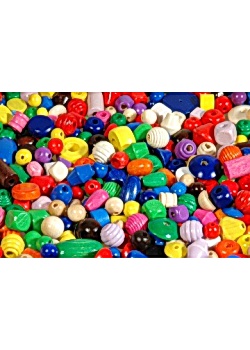 Träpärlmix blandade färger 750g