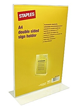 Skyltställ STAPLES dubbelsidig A4
